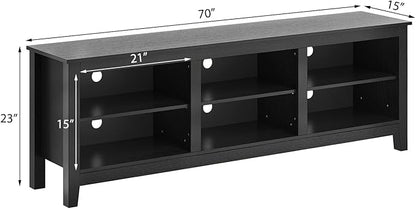 Panana TV Stand, Moden 6 Cubby TV Stand for 75 inch TV, Farmhouse Television Stands Entertainment Center Media Stand with Storage TV Table Stand for Living Room