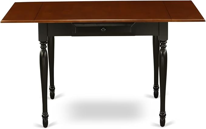 East West Furniture MZDA5-BCH-W 5 Piece Dining Room Furniture Set Includes a Rectangle Kitchen Table with Dropleaf and 4 Dining Chairs, 36x54 Inch, Black & Cherry