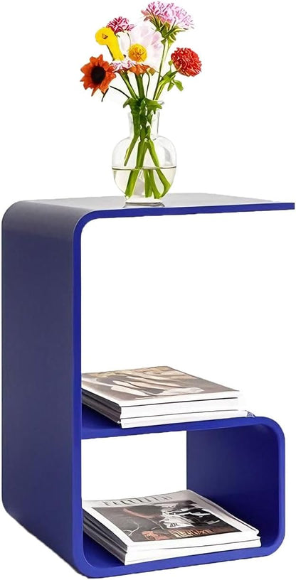 Acrylic End Table for Nightstand,21" H C-Shaped End Table for Living Room,Bathroom,Bedside Table for Bedroom.Side Tables for Living Room for Small Spaces