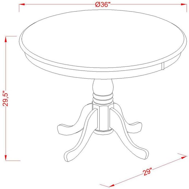 East West Furniture ANAB3-LWH-02 3 Piece Dinette Set for Small Spaces Contains a Round Kitchen Table with Pedestal and 2 Light Beige Linen Fabric Parson Chairs, 36x36 Inch, Linen White