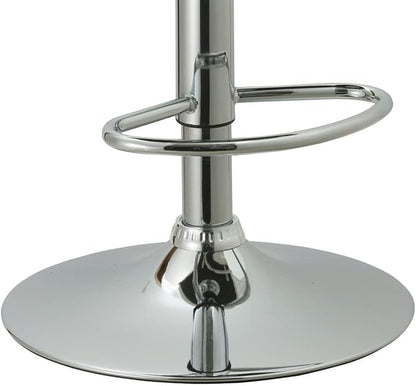 AC Pacific Contemporary Adjustable Swivel Kitchen Bar Stool Chair with Cushion and Armrest, 24"-33", White ACBS15 Daisy White Square
