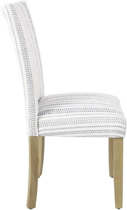 HomePop Classic Parsons Dining Chair -Blue Farmhouse Stripe (Set of 2)