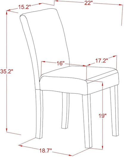 East West Furniture AMAB3-BCH-06 3 Piece Dining Table Set for Small Spaces Contains a Round Kitchen Table with Pedestal and 2 Shitake Linen Fabric Upholstered Chairs, 36x36 Inch, Black & Cherry