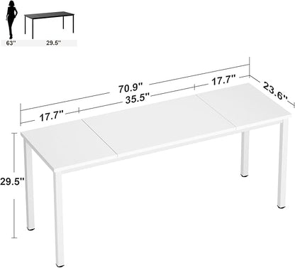 Need Large Computer Desk 70.8 x 23.6 inches Conference Table Large Office Desk Writing Table Workstation for Home Office,White 10FJGSAC3-180WW-60-ND