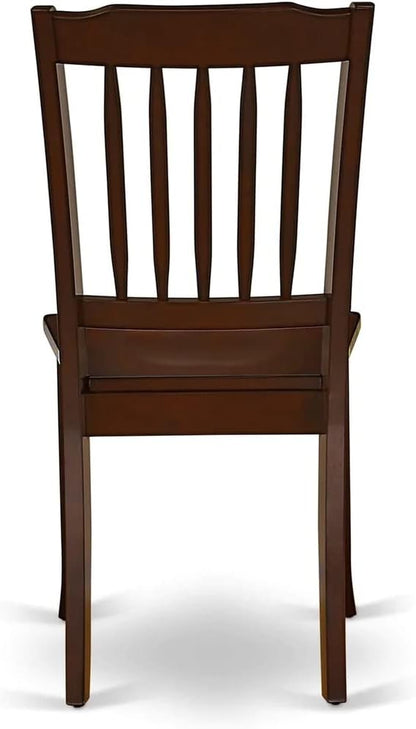 East West Furniture MZDA5-MAH-W 5 Piece Kitchen Table & Chairs Set Includes a Rectangle Dining Table with Dropleaf and 4 Dining Room Chairs, 36x54 Inch, Mahogany