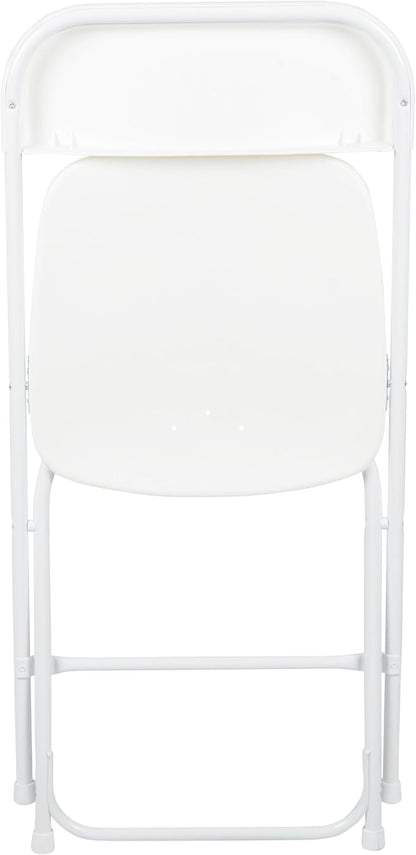 Flash Furniture Hercules Series Plastic Folding Chair - White - 4 Pack 650LB Weight Capacity Comfortable Event Chair-Lightweight Folding Chair