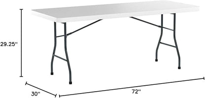 Office Star Resin Multipurpose Rectangle Folding Table for Indoor or Outdoor Use, 6 Feet Light Gray
