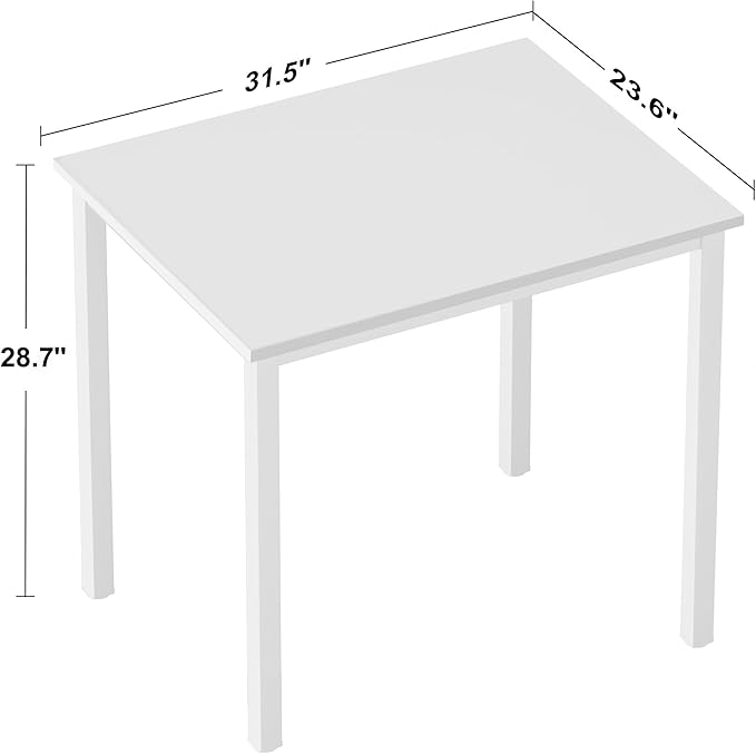 Need Small Computer Desk for Home&Office- 31.5'' Length Small Writing Desk Gaming Desk Students Laptop Use, White Color Desktop & White Frame AC3DW(8060)