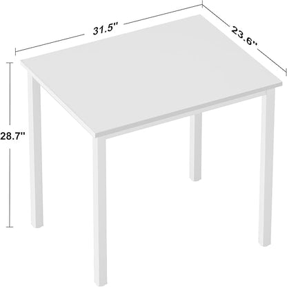 Need Small Computer Desk for Home&Office- 31.5'' Length Small Writing Desk Gaming Desk Students Laptop Use, White Color Desktop & White Frame AC3DW(8060)