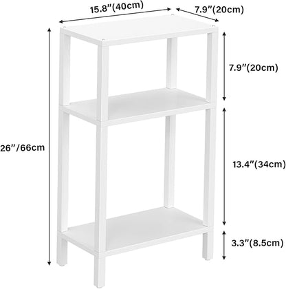 TUTOTAK Small Side Table, Narrow End Table, Skinny Sofa Table, Slim Nightstand, Couch Table, Living Room, Bed Room, White TB01BW0772