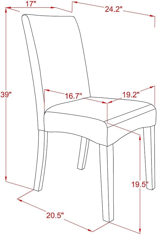 East West Furniture X626DR124-5 5 Piece Dining Room Furniture Set Includes a Rectangle Dining Table with X-Legs and 4 Black Color Linen Fabric Upholstered Chairs, 36x60 Inch, Multi-Color