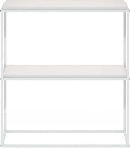 Furinno Moretti Modern Lifestyle Wide Stackable Shelf, 2-Tier, Solid White/White