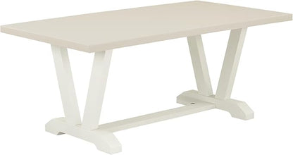 East West Furniture V027VE215-9 9 Piece Dining Room Set Includes a Rectangle Kitchen Table with V-Legs and 8 Baby Blue Linen Fabric Parsons Dining Chairs, 40x72 Inch, Multi-Color