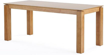 Manhattan Comfort Rockaway 70.86" Modern Solid Wood Dining Table for 8 - Unique Raised Beveled Top & Natural Wood Grain Finish, Durable & Elegant Kitchen Furniture, Nature