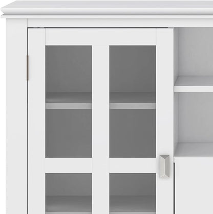 SIMPLIHOME Artisan SOLID WOOD 53 Inch Wide Contemporary TV Media Stand in White for TVs up to 60 Inches, For the Living Room and Entertainment Center