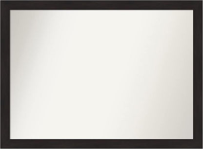 Amanti Art Brown Bathroom Mirror for Over Sink, 33x44 Furniture Espresso Rectangle Vanity Mirror, X-Large Casual Frame, Hangs Horizonally and Vertically, Bathroom Wall Decor, Non-Beveled Edge