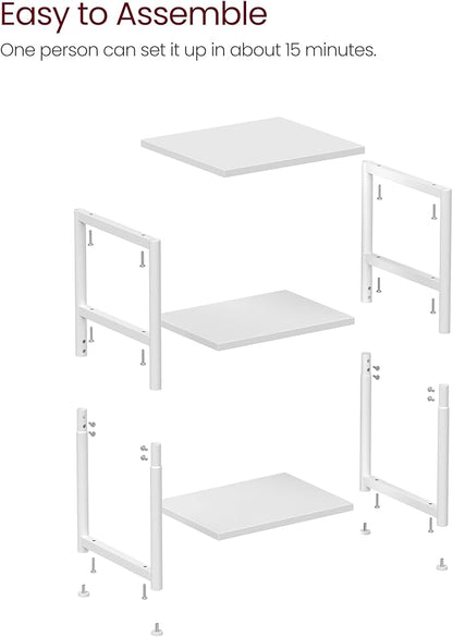 VASAGLE Side Table, Small End Table, Tall Nightstand for Living Room, Bedroom, Office, Bathroom, White ULET273W14