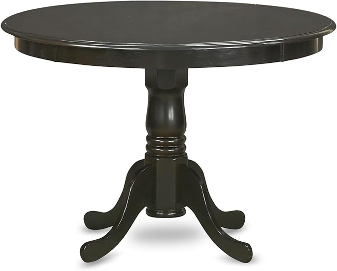 East West Furniture HLBO5-CAP-LC 5 Piece Dinette Set for 4 Includes a Round Dining Room Table with Pedestal and 4 Faux Leather Upholstered Dining Chairs, 42x42 Inch, Cappuccino