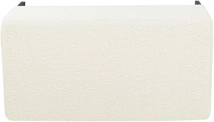 HomePop Upholstered Storage Bench with Metal Leg Home Décor|Bench with Storage for Living Room & Entryway - Cream Boucle