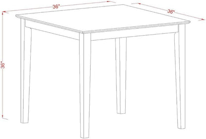 East West Furniture VNQU5-MAH-W 5 Piece Counter Height Pub Set Includes a Square Dining Room Table and 4 Kitchen Chairs, 36x36 Inch, Mahogany