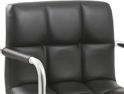 AC Pacific Contemporary Hydraulic Adjustable Swivel Kitchen Bar Stool Chair with Cushion and Armrest, 24"-33", Black ACBS15-BLACK Midnight Square