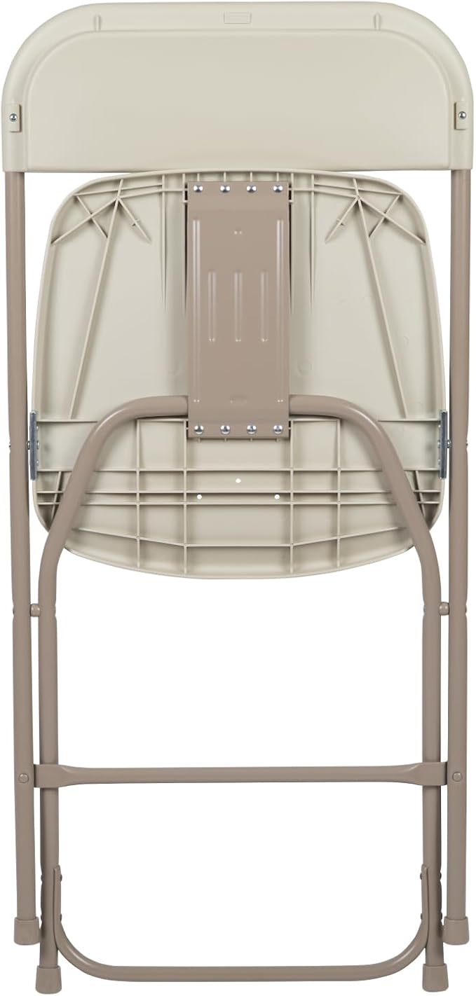 Flash Furniture Hercules Series Plastic Folding Chair - Beige - 6 Pack 650LB Weight Capacity Comfortable Event Chair-Lightweight Folding Chair
