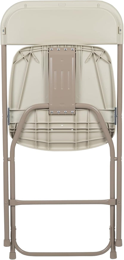 Flash Furniture Hercules Series Plastic Folding Chair - Beige - 6 Pack 650LB Weight Capacity Comfortable Event Chair-Lightweight Folding Chair
