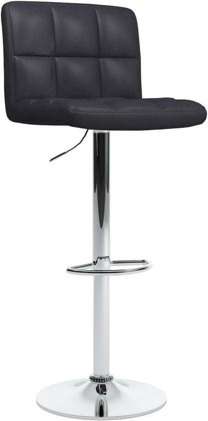 Roundhill Furniture 2 Swivel Elegant PU Leather Modern Adjustable Hydraulic Barstools, Brown