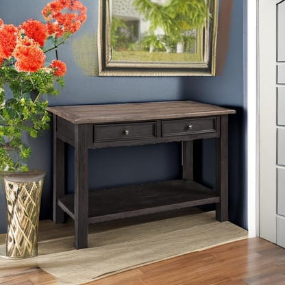 Signature Design by Ashley Tyler Creek Modern Farmhouse Sofa Table, Brown & Black
