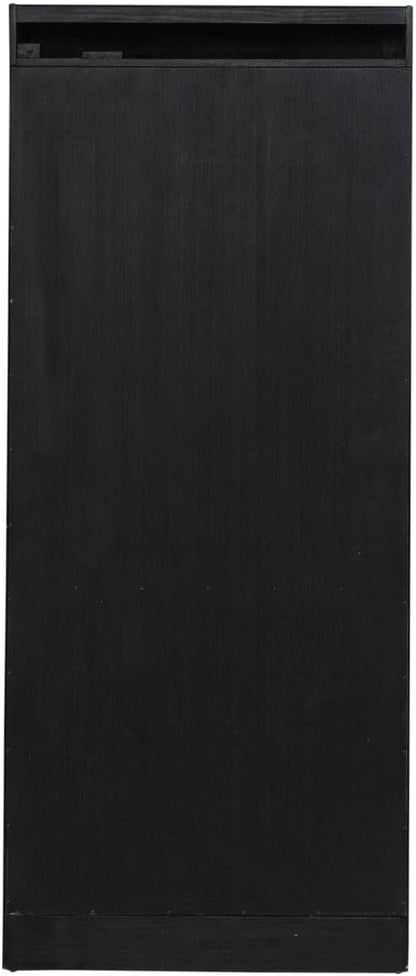 Liberty Furniture Meritage 2 Piece Bunching Bookcase Set for Home Office Touch LED Light- Aged Charcoal w/Rub Thru & Caramel