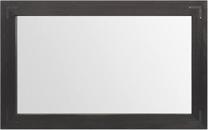 YOSHOOT Rustic Wooden Framed Wall Mirror, Natural Wood Bathroom Vanity Mirror for Farmhouse Decor, Vertical or Horizontal Hanging, 53" x 28", Black