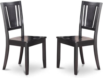 East West Furniture LGDU7-BLK-W 7 Piece Kitchen Table Set Consist of a Rectangle Dining Table with Butterfly Leaf and 6 Dining Chairs, 42x84 Inch, Black