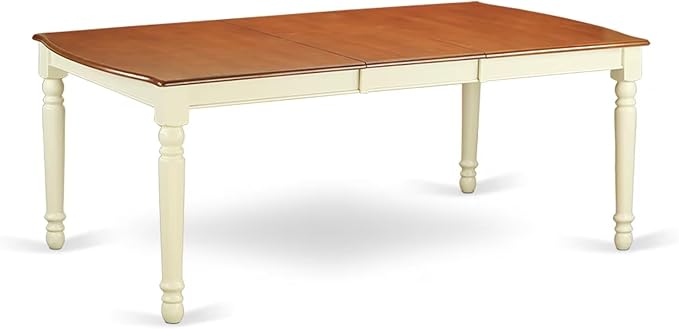East West Furniture DOAN5-WHI-W 5 Piece Kitchen Table Set for 4 Includes a Rectangle Dining Room Table with Butterfly Leaf and 4 Dining Chairs, 42x78 Inch, Buttermilk & Cherry