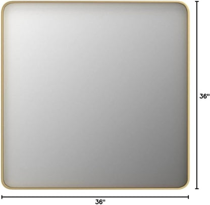 TokeShimi 36x36 Inch Gold Bathroom Vanity Mirror for Wall Rectangle Mirror with Non-Rusting Aluminum Alloy Brushed Matte Metal Frame for Modern Farmhouse Home Decor (Horizontal/Vertical)