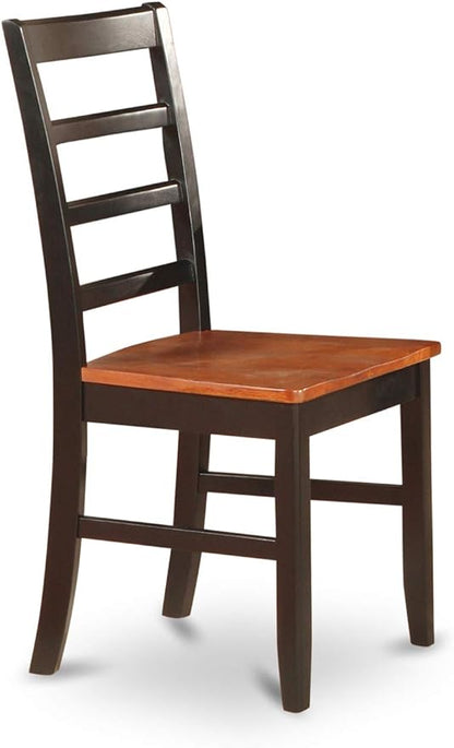 East West Furniture LGPF5-BCH-W 5 Piece Modern Dining Table Set Includes a Rectangle Wooden Table with Butterfly Leaf and 4 Kitchen Dining Chairs, 42x84 Inch, Black & Cherry