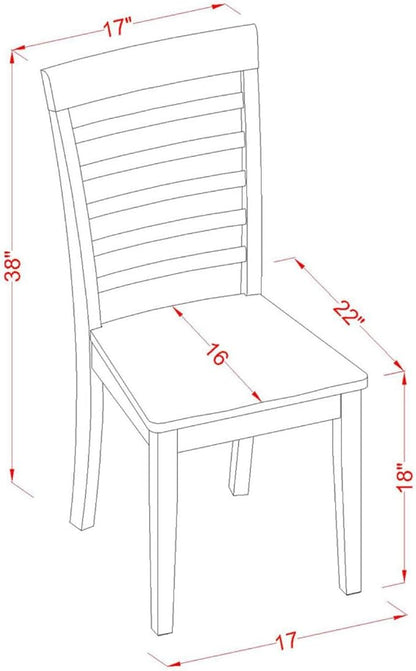 East West Furniture NOML5C-MAH-W 5 Piece Dining Table Set for 4 Includes a Rectangle Kitchen Table with Butterfly Leaf and 2 Dining Room Chairs with 2 Benches, 32x54 Inch, Mahogany