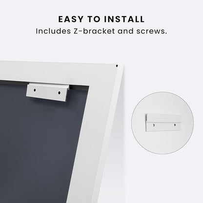Amorho Bathroom Mirror, 28x36 Inch White Thick Metal Framed Wall Mirrors for Over Sink, Bedroom, Living Room, Entryway, Rectangle Wall-Mounted Mirrors(Horizontal/Vertical).