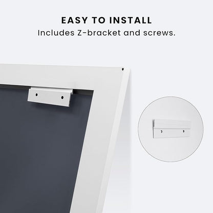 Amorho Bathroom Mirror, 36x36 Inch White Thick Metal Framed Wall Mirrors for Over Sink, Bedroom, Living Room, Entryway, Rectangle Wall-Mounted Mirrors(Horizontal/Vertical).