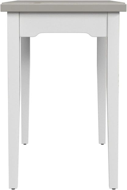 Hillsdale Furniture Clarion, Gray Wood Top/Sea White Base Desk/Table, Distressed