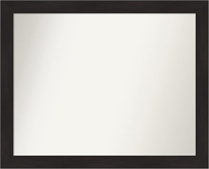 Amanti Art Brown Bathroom Mirror for Over Sink, 28x34 Furniture Espresso Rectangle Vanity Mirror, Large Casual Frame, Hangs Horizonally and Vertically, Bathroom Wall Decor, Non-Beveled Edge