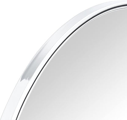 TEHOME Round Pivot Bathroom Mirror Chrome Circle Metal Framed Tilting Vanity Mirrors for Wall