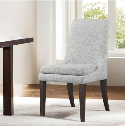 Upholstered Dining Chairs Modern Sidechair Performance Fabric High Back Armlesschair for Diningroom Kitchen,Light Grey,Set of 2(1 Box)