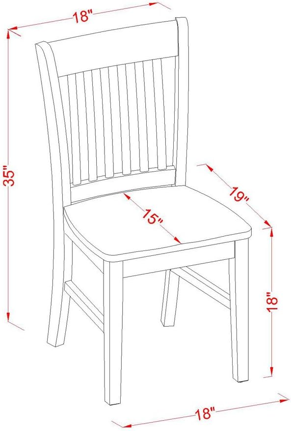 East West Furniture PSNO7-MAH-W 7 Piece Dining Table Set Consist of a Rectangle Dining Room Table with Butterfly Leaf and 6 Wooden Seat Chairs, 32x60 Inch, Mahogany