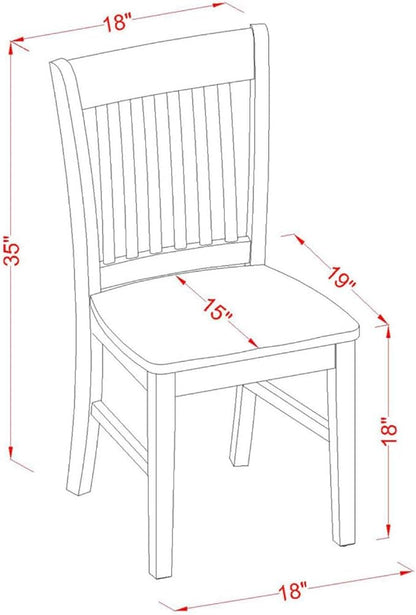 East West Furniture PSNO5C-MAH-W 5 Piece Kitchen Table & Chairs Set Includes a Rectangle Dining Table with Butterfly Leaf and 2 Dining Room Chairs with 2 Benches, 32x60 Inch, Mahogany