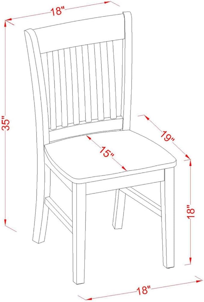 East West Furniture PSNO5-MAH-W 5 Piece Dining Table Set for 4 Includes a Rectangle Kitchen Table with Butterfly Leaf and 4 Dining Room Chairs, 32x60 Inch, Mahogany