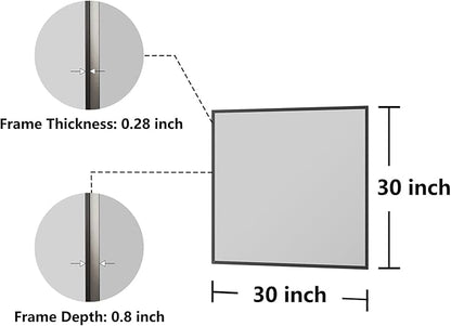 Koonmi Bathroom Mirror 30x30 Black Bathroom Wall-Mounted Mirrors, Modern Vanity Mirror for Bedroom, Living Room, Aluminum Alloy Frame Allow to Hang Horizontally or Vertically