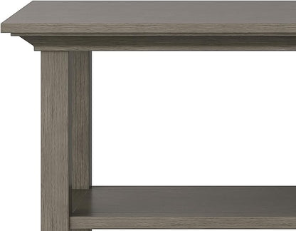 SIMPLIHOME Redmond SOLID WOOD 54 inch Wide Transitional Console Sofa Table in Farmhouse Grey for the Living room Entryway and Bedroom