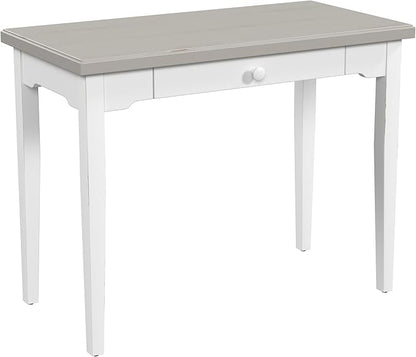 Hillsdale Furniture Clarion, Gray Wood Top/Sea White Base Desk/Table, Distressed