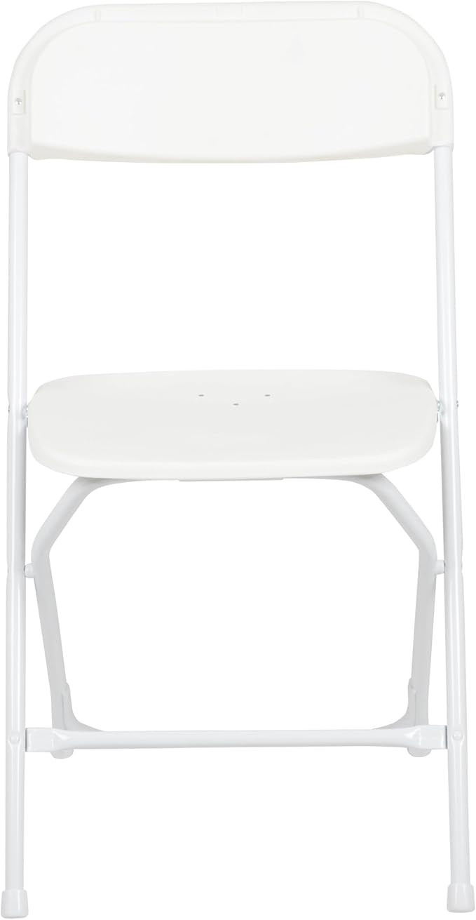 Flash Furniture Hercules Set of 10 Indoor/Outdoor Heavy-Duty Plastic Folding Chairs, Foldable Commercial Stacking Chairs with 650-lb. Static Weight Capacity, White