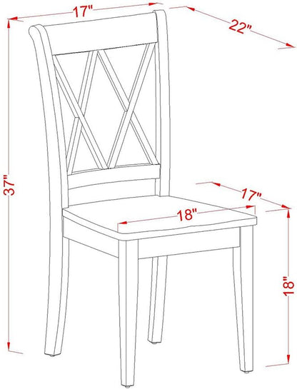 East West Furniture LGCL5-LWH-C 5 Piece Kitchen Table & Chairs Set Includes a Rectangle Dining Table with Butterfly Leaf and 4 Linen Fabric Dining Room Chairs, 42x84 Inch, Linen White